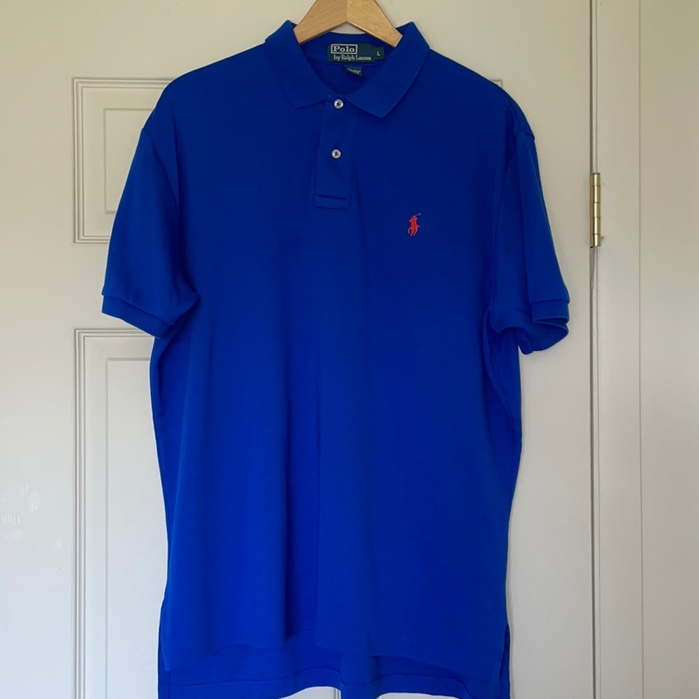 Polo by Ralph Lauren L blue polo orange logo